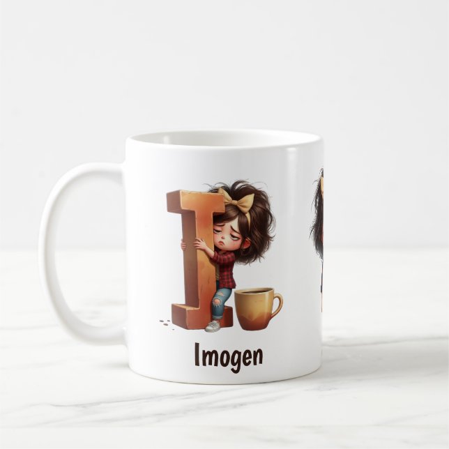 Caneca De Café Nome Personalizado & Eu Sonolento Manhã Xadrez Per (Esquerda)