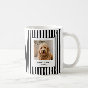 Caneca De Café Nome Personalizado Faixa Preta Foto de Pet