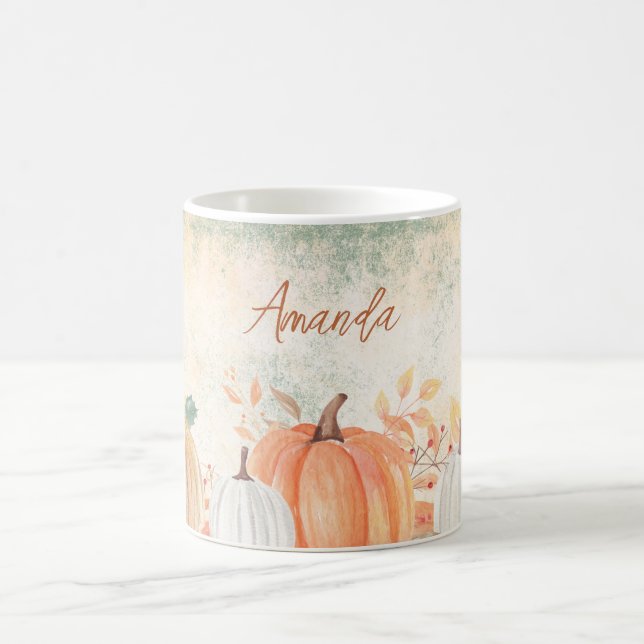 Caneca De Café Nome Personalizado Fall Rustic (Centro)