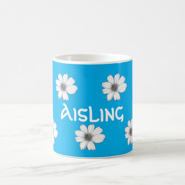 Caneca De Café Nome personalizado flexível azul (Centro)