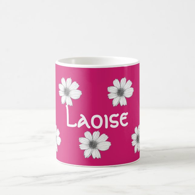 Caneca De Café Nome Personalizado Fuscia Rosa (Centro)