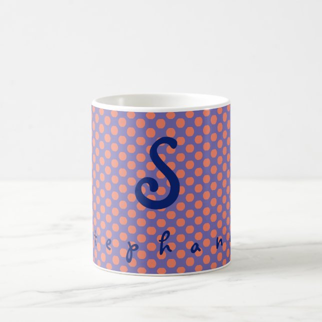 Caneca De Café Nome Personalizado Inicial (Centro)