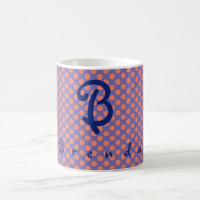 Caneca De Café Nome Personalizado Inicial (Centro)