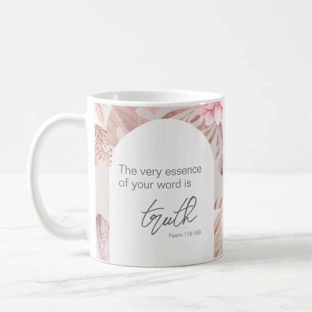 Caneca De Café Nome Personalizado JW 2023 ano texto Psalm 119:160 (Esquerda)