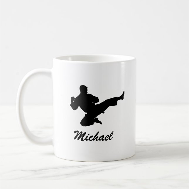Caneca De Café Nome Personalizado Karate / Taekwondo / judo (Esquerda)