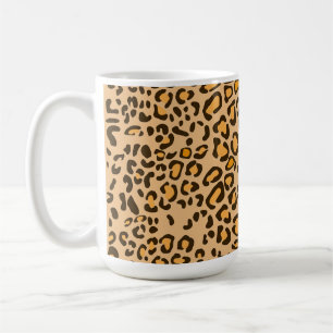 Caneca De Café Nome Personalizado Leopardo Estampa Animal Clássic