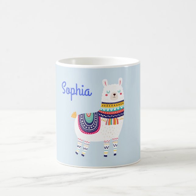 Caneca De Café Nome Personalizado Llama Cute (Centro)