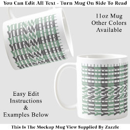 Caneca De Café Nome Personalizado Longo Personalizado Verde Mensa