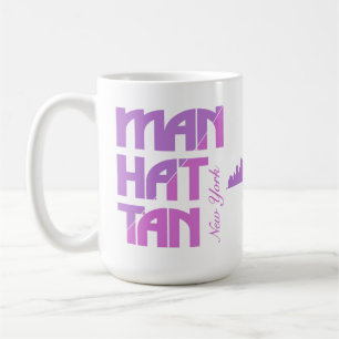 Caneca De Café Nome Personalizado Manhattan Nova York