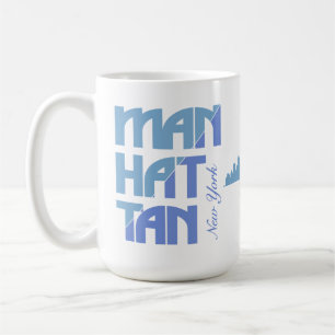 Caneca De Café Nome Personalizado Manhattan Nova York