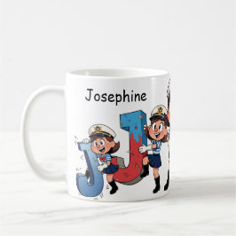 Caneca De Café Nome Personalizado Marinheiro Personagem de Desenh