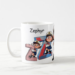 Caneca De Café Nome Personalizado Marinheiro Personagem de Desenh