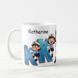 Caneca De Café Nome Personalizado Marinheiro Personagem de Desenh