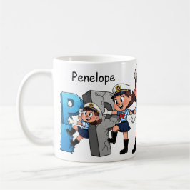 Caneca De Café Nome Personalizado Marinheiro Personagem de Desenh