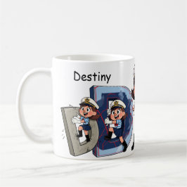 Caneca De Café Nome Personalizado Marinheiro Personagem Desenho *