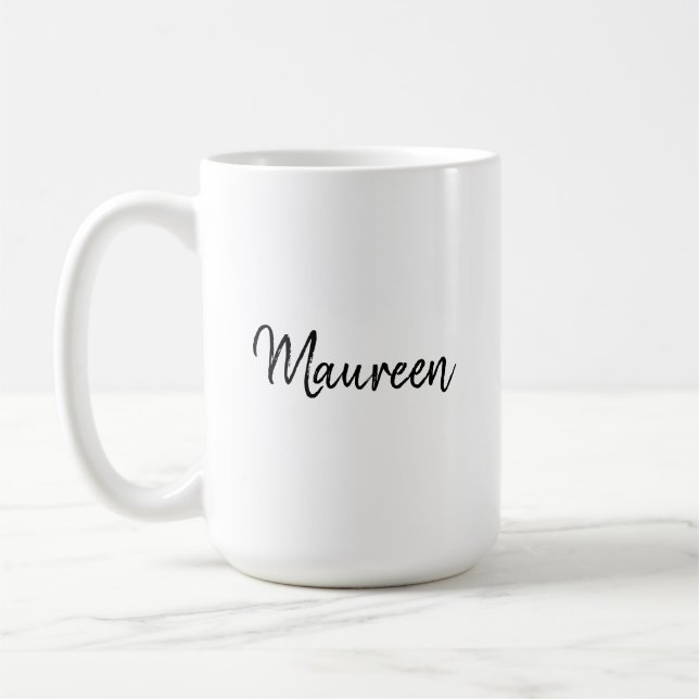 Caneca De Café Nome Personalizado Maureen com Aviso (Esquerda)