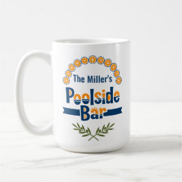 Caneca De Café Nome Personalizado Mediterranean Citrus Club Pools