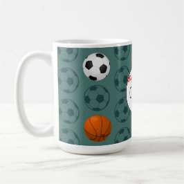 Caneca De Café Nome Personalizado Meninos Esportes Padrão Beisebo