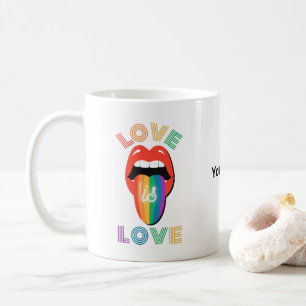 Caneca De Café Nome Personalizado Mês do Orgulho LGBTQ Colorido