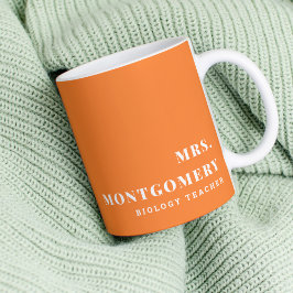 Caneca De Café Nome Personalizado Moderno Assunto do Professor da