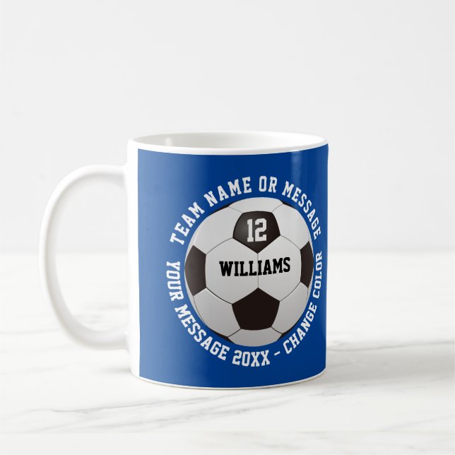 Caneca De Café Nome Personalizado Número Nome da Equipe Bola de F (Esquerda)