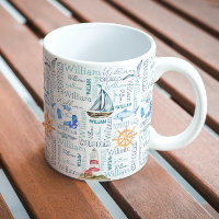 Nome personalizado Pastel navegação marítima náuti