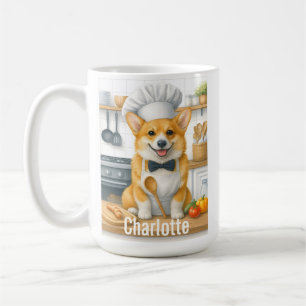 Caneca De Café Nome Personalizado Pembroke Welsh Corgi Cachorro C