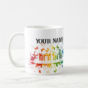 Caneca De Café Nome personalizado pequeno para pianista
