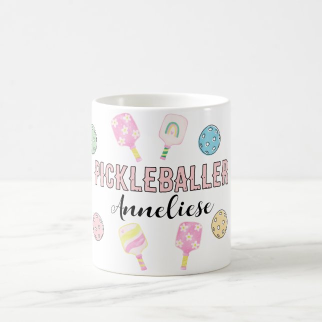 Caneca De Café Nome Personalizado Pickleballer pickleball paddle (Centro)