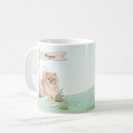 Caneca De Café Nome Personalizado Pommeranian Pet Dog