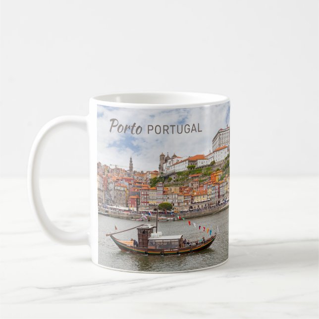 Caneca De Café Nome Personalizado Porto Portugal (Esquerda)