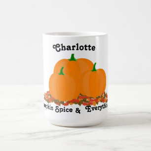 Caneca De Café Nome Personalizado Pumpkin Especializa Tudo