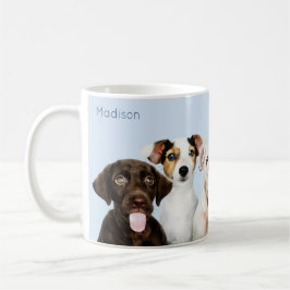 Caneca De Café Nome personalizado Puppies Cachorros