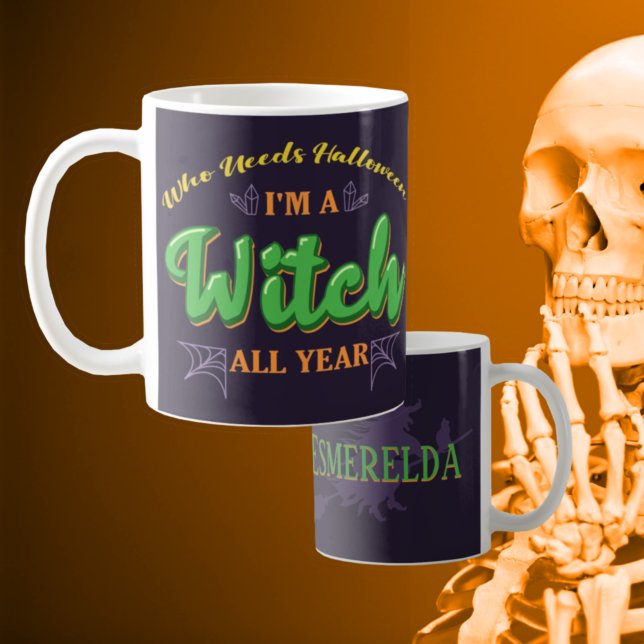 Caneca De Café Nome Personalizado - Quem Precisa De Halloween, Br (Criador carregado)