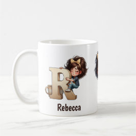 Caneca De Café Nome Personalizado & R Manhã Sonolenta Caracter Pl