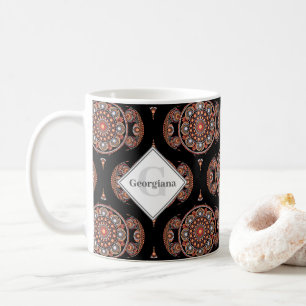 Caneca De Café Nome Personalizado Retro Safari Sunset Bohemian Ma