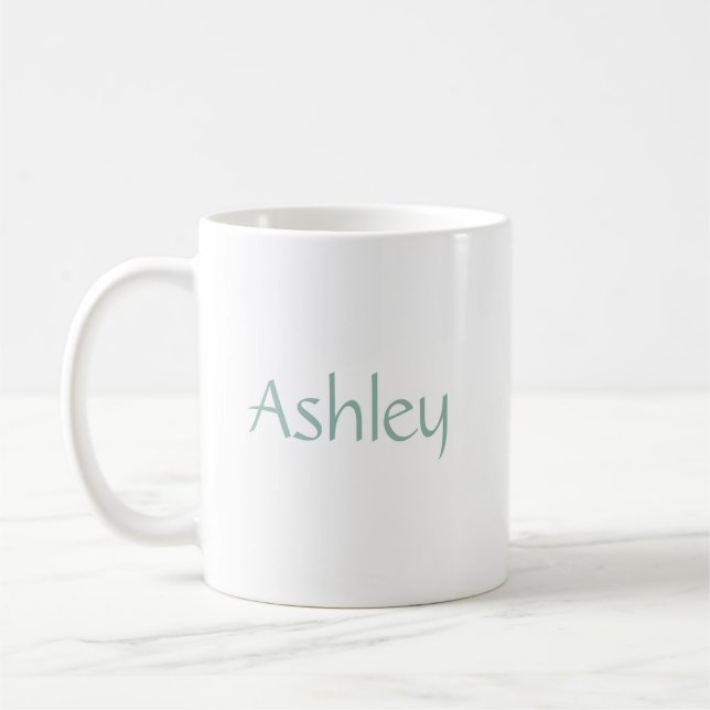 Caneca De Café Nome Personalizado Sage  (Esquerda)