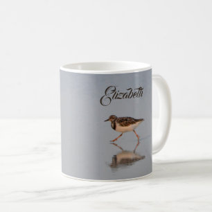 Caneca De Café Nome personalizado Sandpiper Beach Bird - Foto da