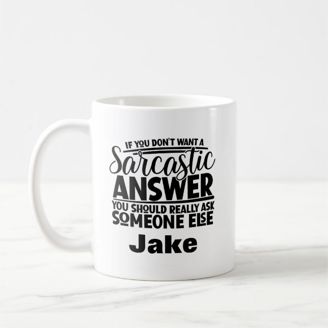 Caneca De Café Nome Personalizado Sarcástico Divertido (Esquerda)