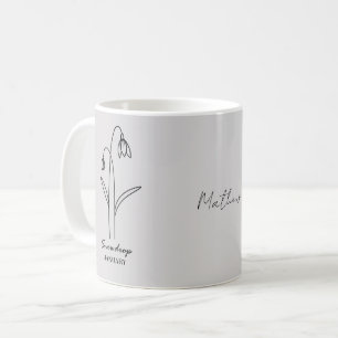 Caneca De Café Nome Personalizado Simples de Bola de Neve Janeiro