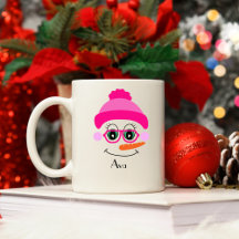 Nome Personalizado Snowman Snowgirl Pink Hat