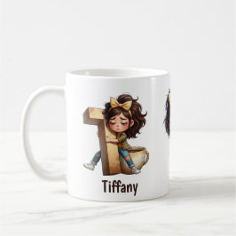 Caneca De Café Nome Personalizado & T Manhã Sonolenta Personagem 