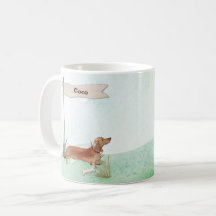 Nome Personalizado Tan Dachshund Pet Dog