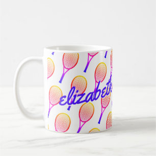 Caneca De Café Nome personalizado Tênis cor-de-rosa brilhante, ro