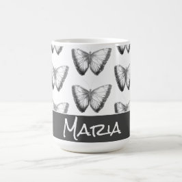 Caneca De Café Nome Personalizado Trendência Bonita Bela Borbolet