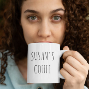 Caneca De Café Nome personalizado Trendy Skinny Font