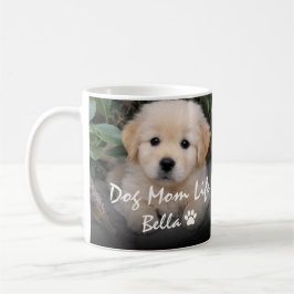 Caneca De Café Nome Personalizado Vida de Mãe de Cachorro Design 