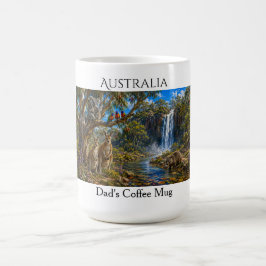 Caneca De Café Nome Personalizado Wombat Canguru Cachoeira Café