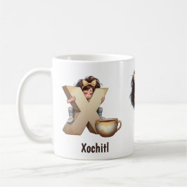 Caneca De Café Nome Personalizado & X Manhã Sonolenta Plaid Perso