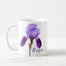 Nome personalizável da menina Karen purple iris fl